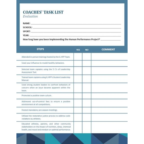 Coaches Task List