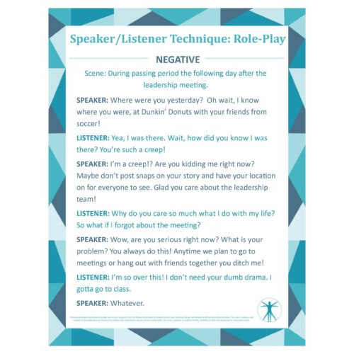 Speaker Listener Technique Facilitator Examples