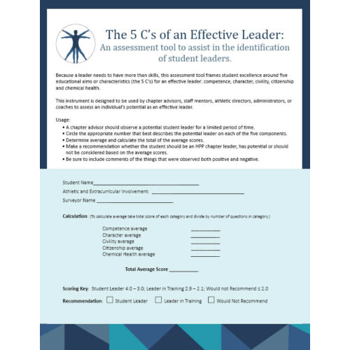 The 5 C's of Leadership Assessment Tool