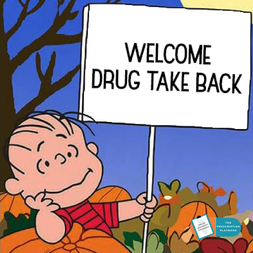 Charlie Brown Welcome Drug Take Back Graphic