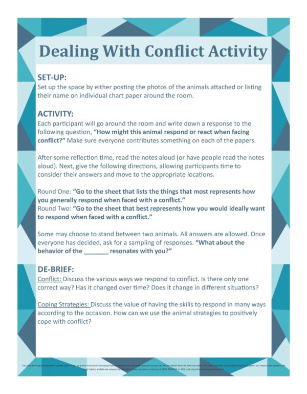 Dealing with Conflict Activity
